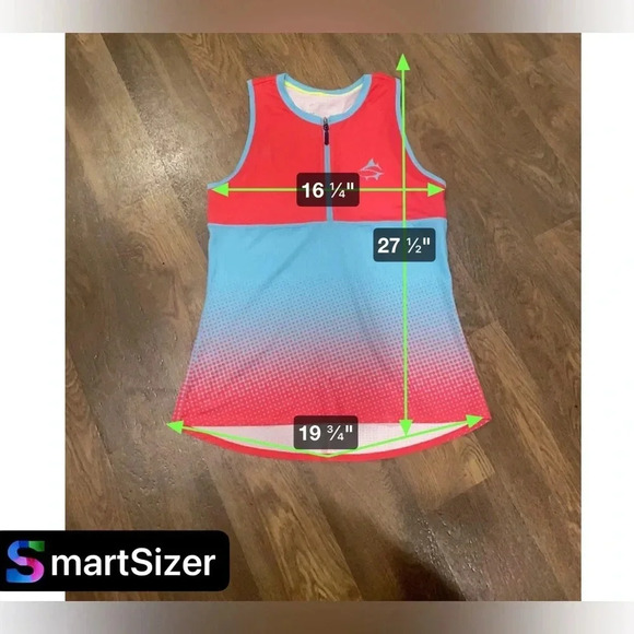 Loco Skailz Performance Sleeveless Fishing Shirt UPF50 Zip Red/Blue Size Large - Picture 8 of 9